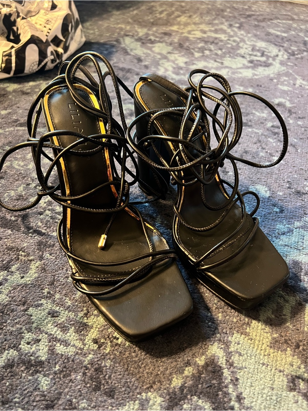 Black Lace-Up Women's Heels ( approx 3”)